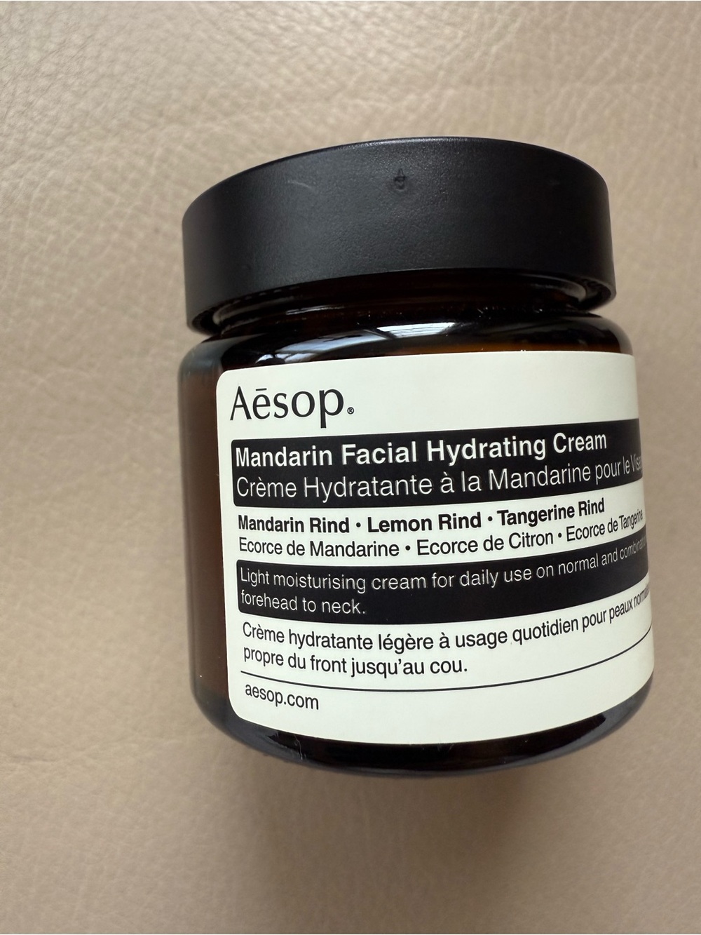 Aesop Mandarin Facial Hydrating Cream — White Jar with Black Lid